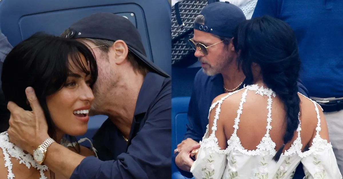 Brad Pitt ve Ines de Ramon'dan tenis finalinde şaşkınlık yaratan görüntüler