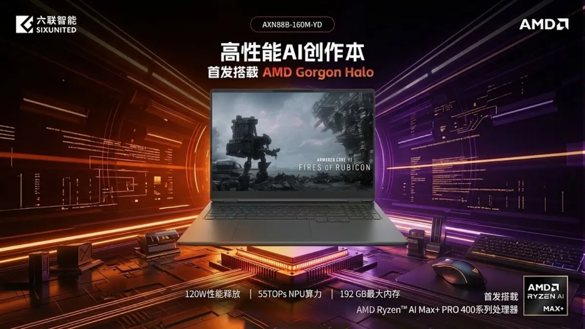 SIXUNITED, 192 GB Bellekli AMD Ryzen AI Max+ Pro Dizüstü İstasyonunu Tanıttı