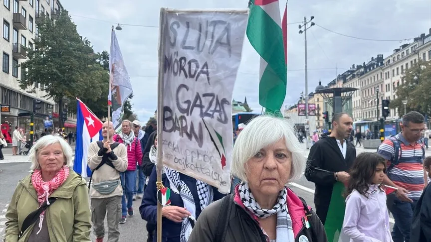 Stockholm'de İsrail'in Gazze ve Lübnan'a yönelik saldırıları protesto edildi
