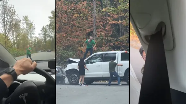 Surrey'de bıçaklı kovalamacada soğukkanlı sürücü can kurtardı