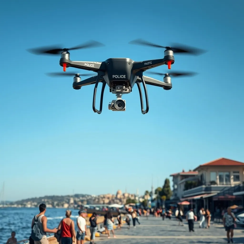 Üsküdar Sahilinde Dronla Alkol Denetimi